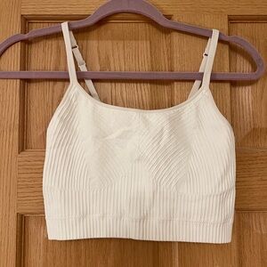 Aerie Cream Ribbed Tank Top